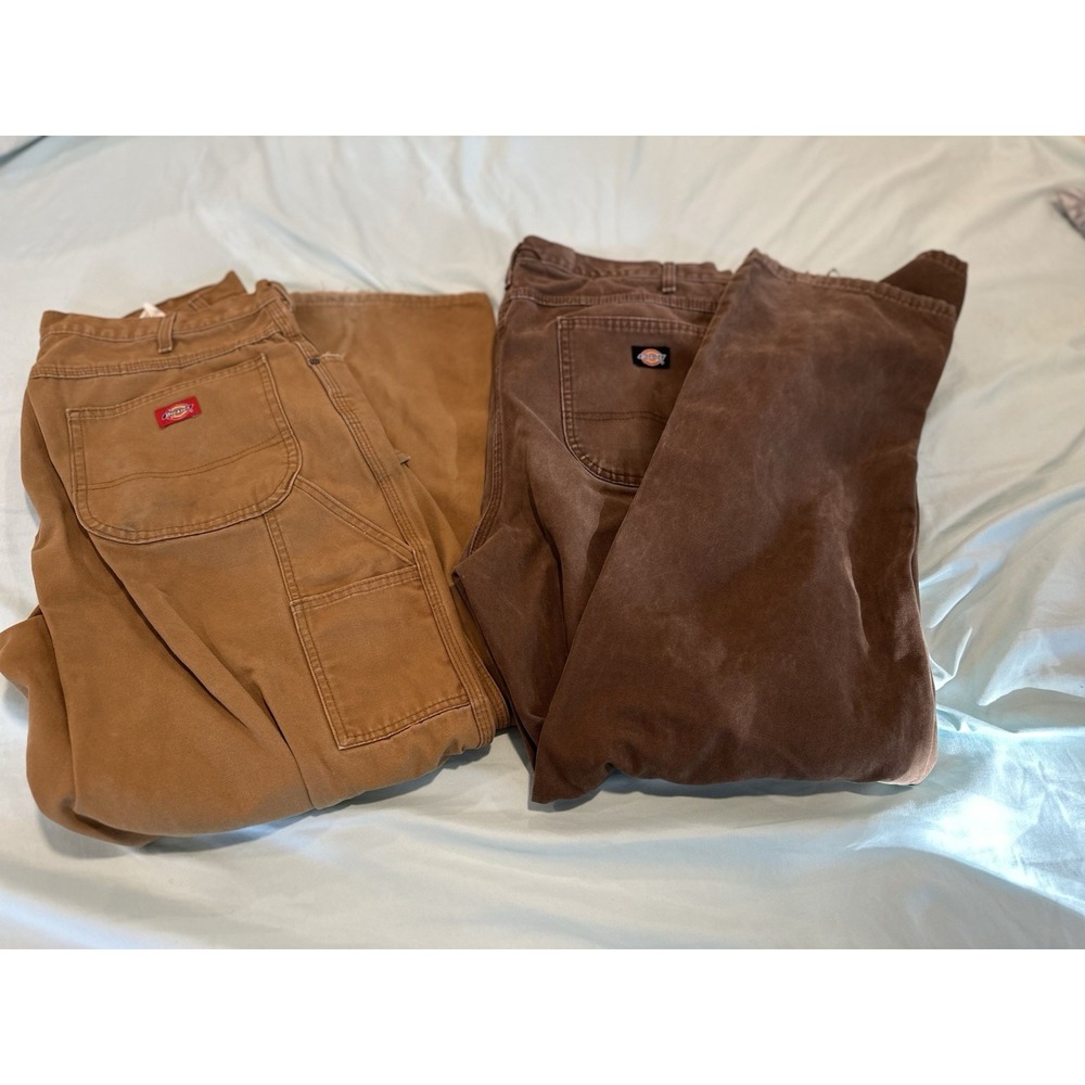 Bundle 2 Pair Dickie Work Pants. Chocolate Brown & Duck Brown. 38" Waist